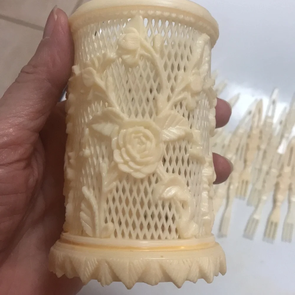 Cocktail Fork Lattice Canister Vintage
